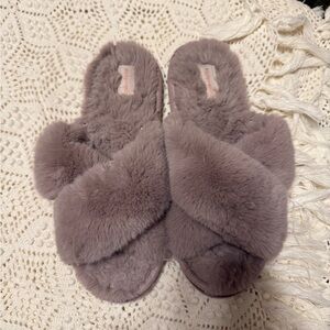 Fuzzy Crisscross Slippers
